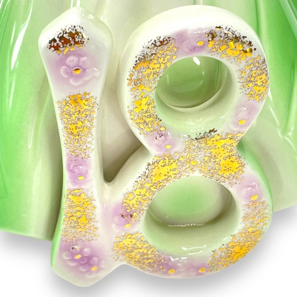 Josef Originals Vintage 18th Birthday Angel Girl Figurine in Green Dress & Wings - Picture 10 of 11